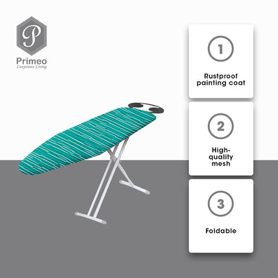 PRIMEO Premium Metal Ironing Board 110cm X 33cm X 86cm Modern Italian Design Amazing Gift Idea For Any Occasion!