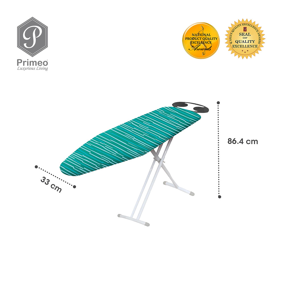 PRIMEO Premium Metal Ironing Board 110cm X 33cm X 86cm Modern Italian Design Amazing Gift Idea For Any Occasion!