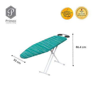 PRIMEO Premium Metal Ironing Board 110cm X 33cm X 86cm Modern Italian Design Amazing Gift Idea For Any Occasion!