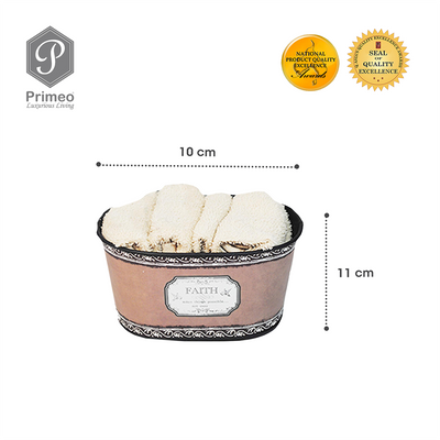 PRIMEO Premium 100% Cotton Hand Towel Set w/ Basket 300gsm Soft High Absorbent Set of 4 Modern Italian Design Amazing Gift Idea For Any Occasion!
