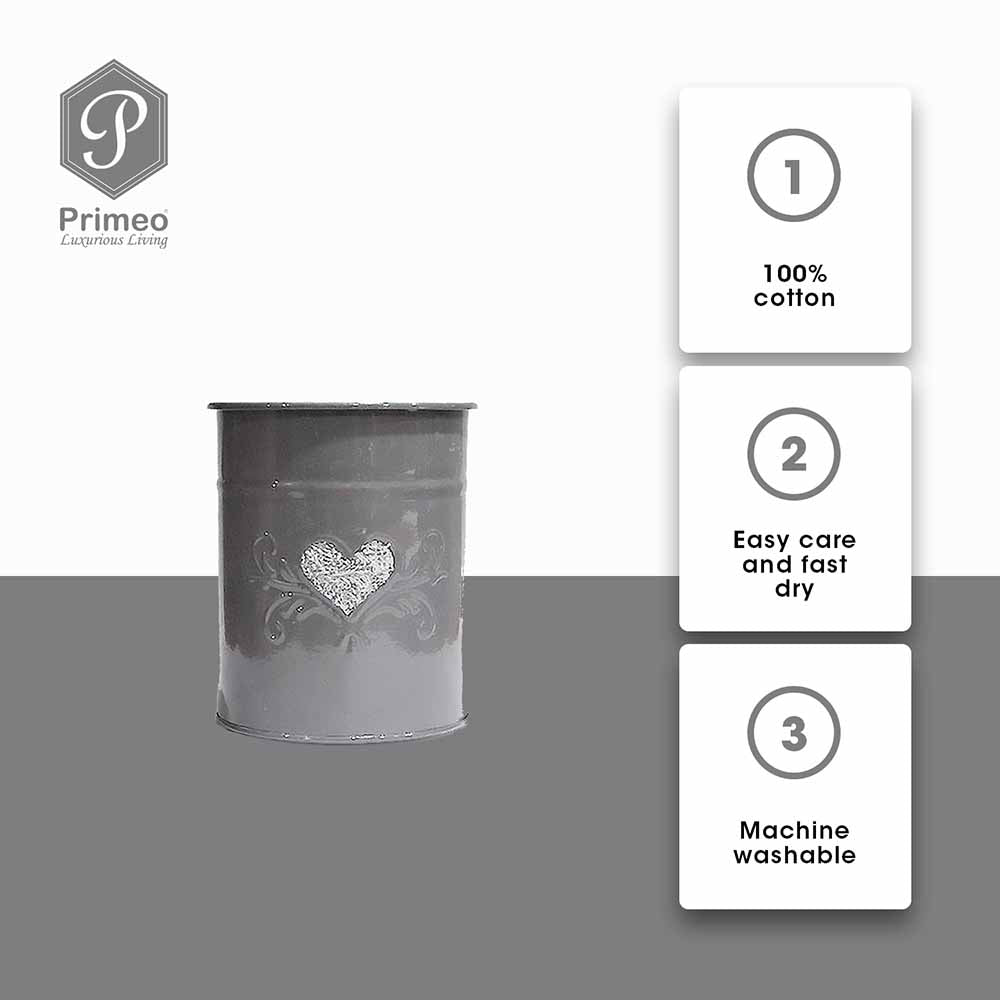 PRIMEO Premium 100% Cotton Hand Towel Set w/ Basket 300gsm Soft High Absorbent Set of 3 Modern Italian Design Amazing Gift Idea For Any Occasion!