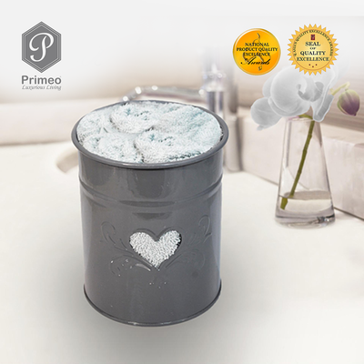 PRIMEO Premium 100% Cotton Hand Towel Set w/ Basket Set of 3