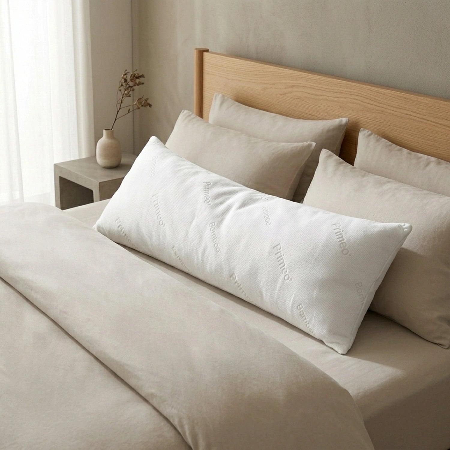 PRIMEO Memory Foam Bolster & Body Pillow – Neck & Back Support | Ergonomic Hug Pillow | Sleep Essential