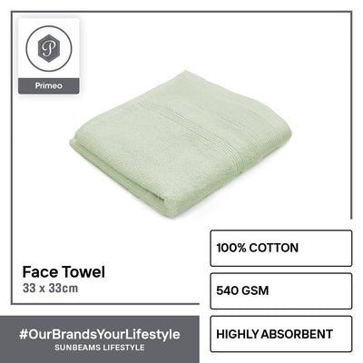 PRIMEO Premium 100% Ring Spun Carded Cotton Double Pile Face Towel 540gsm Soft High Absorbent Amazing Gift Idea For Any Occasion!