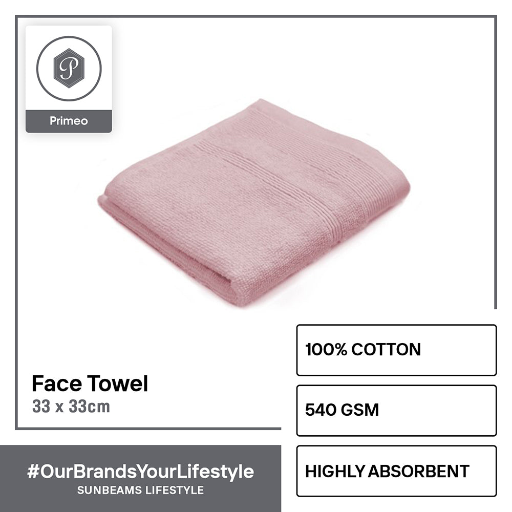 PRIMEO Premium 100% Ring Spun Carded Cotton Double Pile Face Towel 540gsm Soft High Absorbent Amazing Gift Idea For Any Occasion!