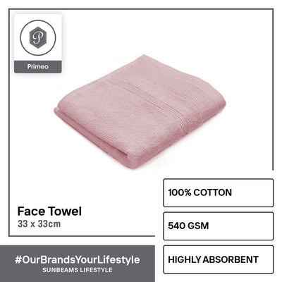 PRIMEO Premium 100% Ring Spun Carded Cotton Double Pile Face Towel 540gsm Soft High Absorbent Amazing Gift Idea For Any Occasion!