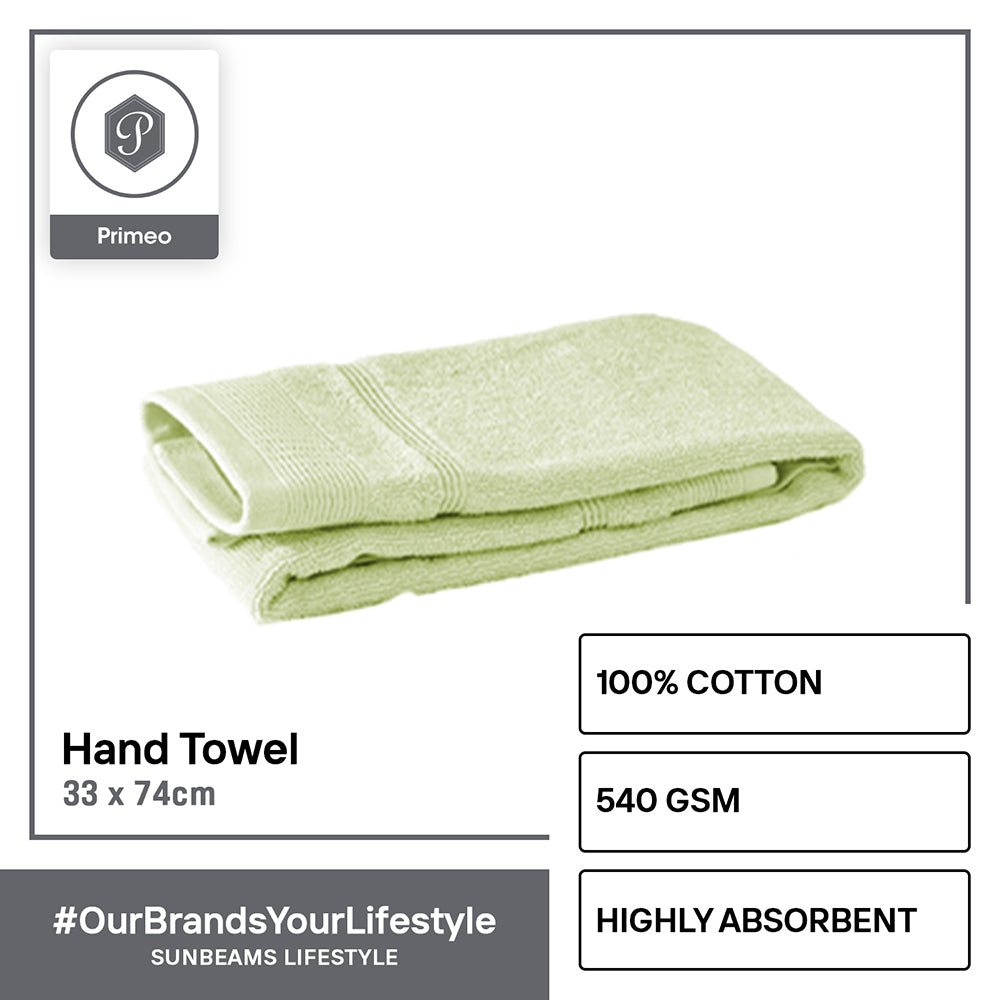 PRIMEO Premium 100% Ring Spun Carded Cotton Double Pile Hand Towel 540gsm Soft High Absorbent Amazing Gift Idea For Any Occasion!