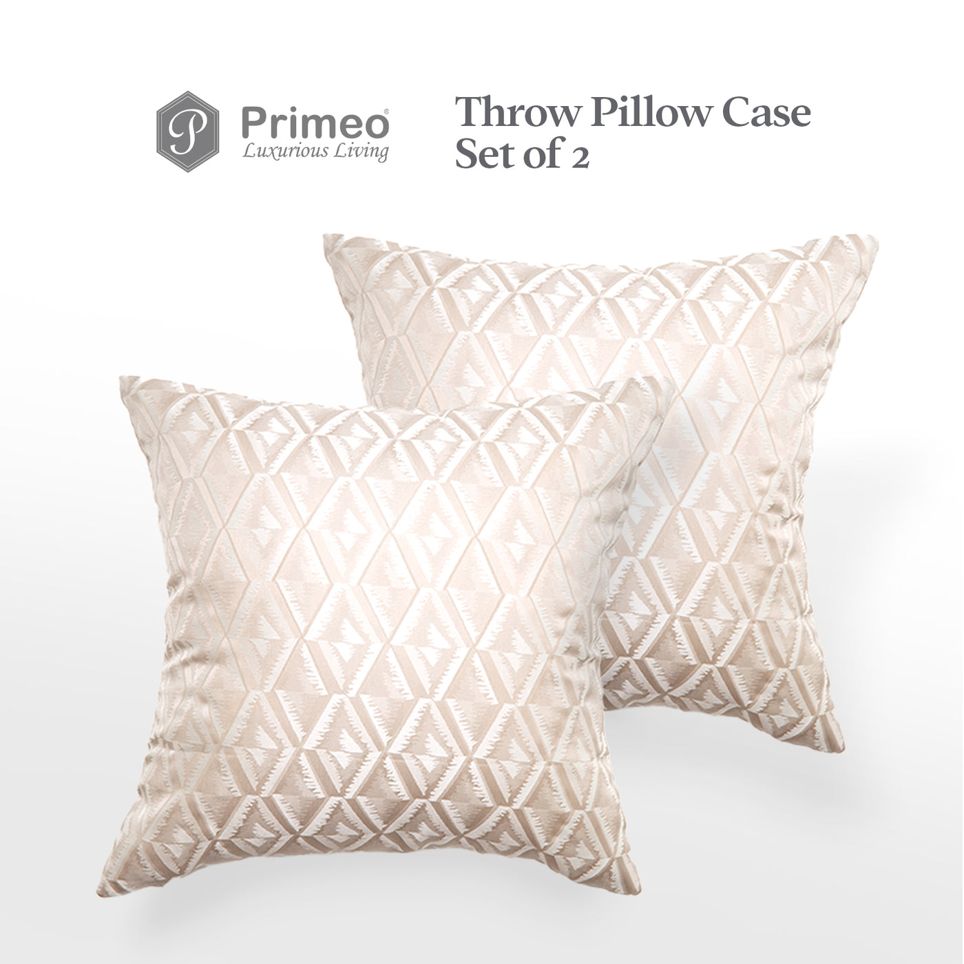 PRIMEO Throw Pillow Cover Set of 2 Made of Polyester