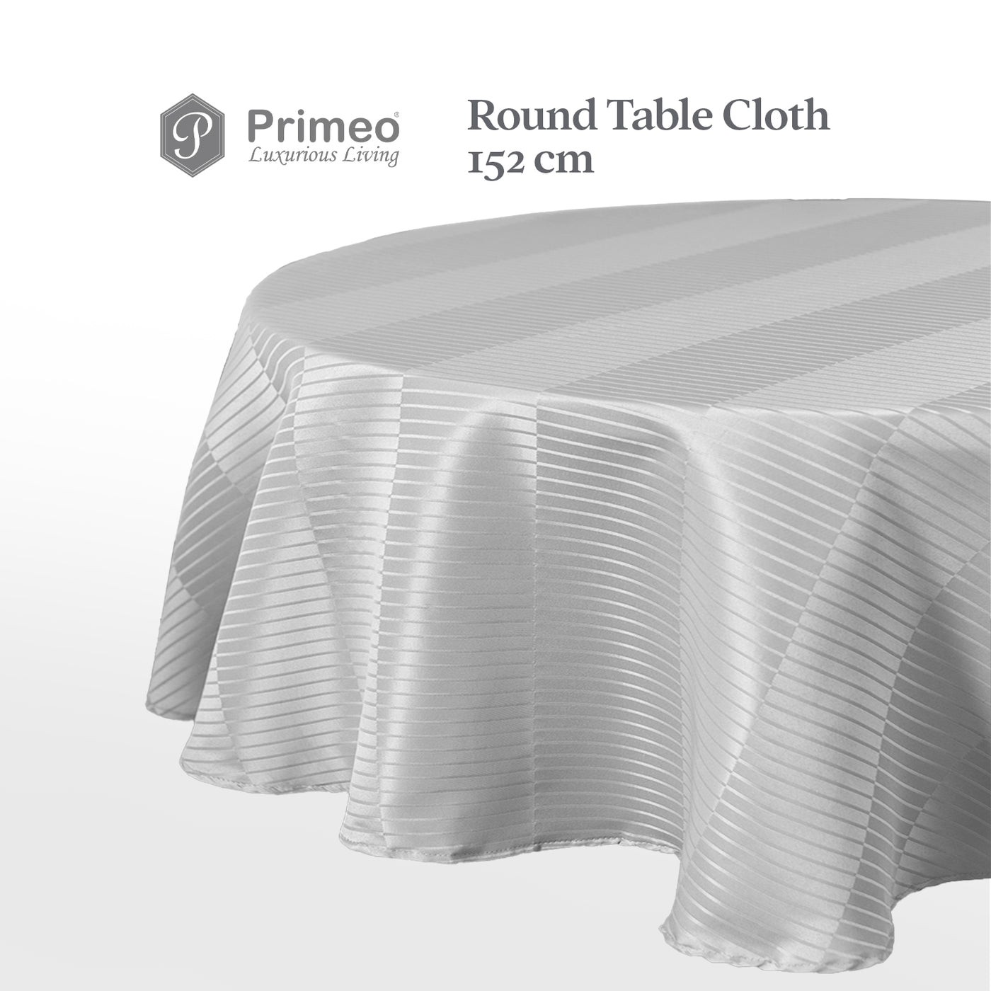 PRIMEO Premium Jacquard Round Table Cloth 100% Polyester 60" Fabric 150gsm