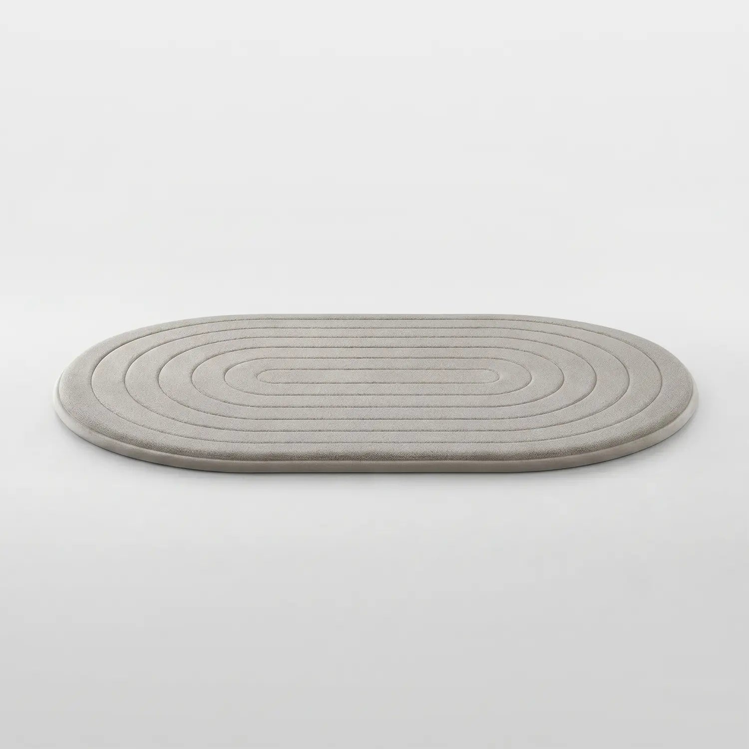 PRIMEO Oval Memory Foam Mat 40×60cm Luxury Bath Mat • Non-Slip Backing • Soft Coral Fleece Surface