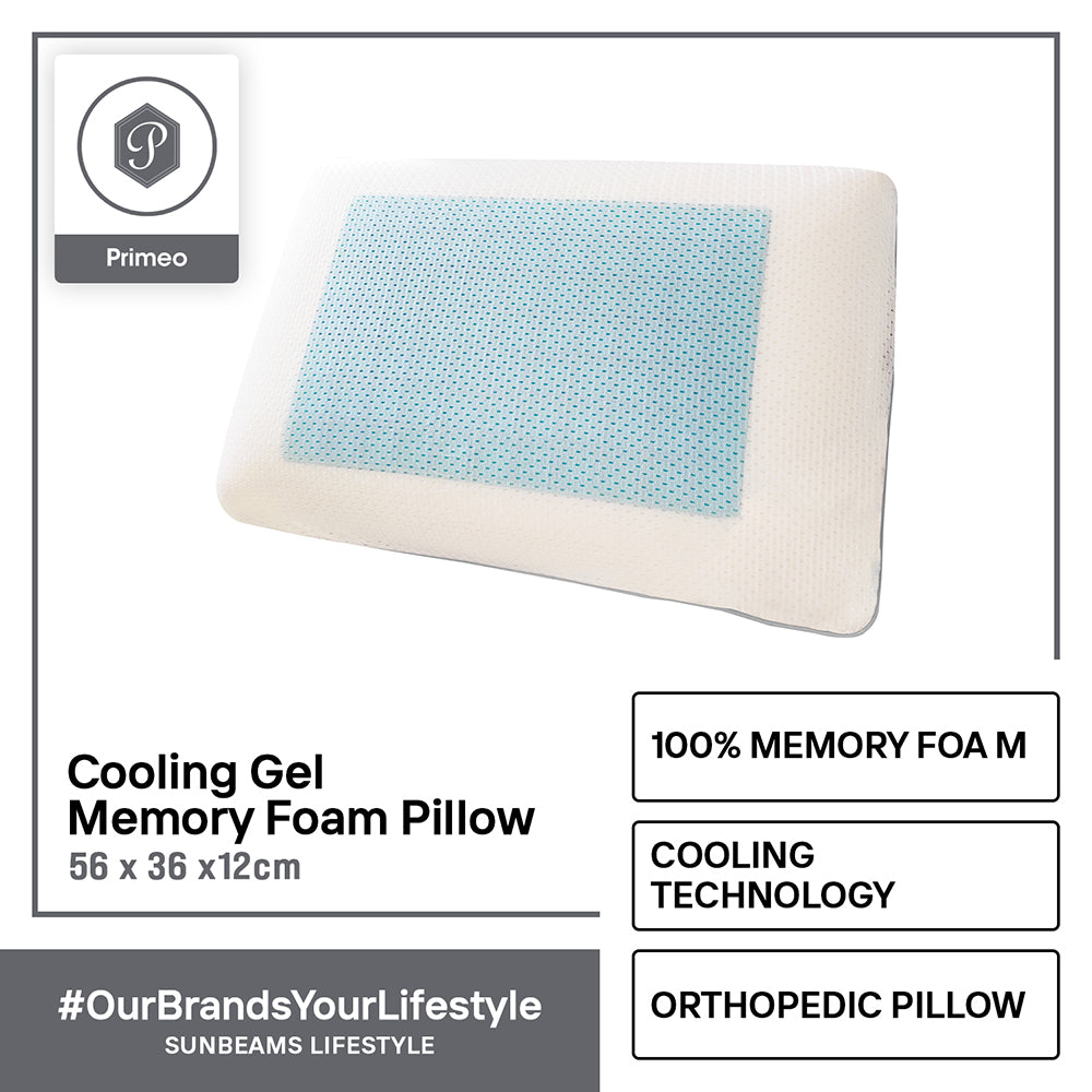 PRIMEO Premium Cooling Gel Memory Foam Pillow 100% Polyester Mesh