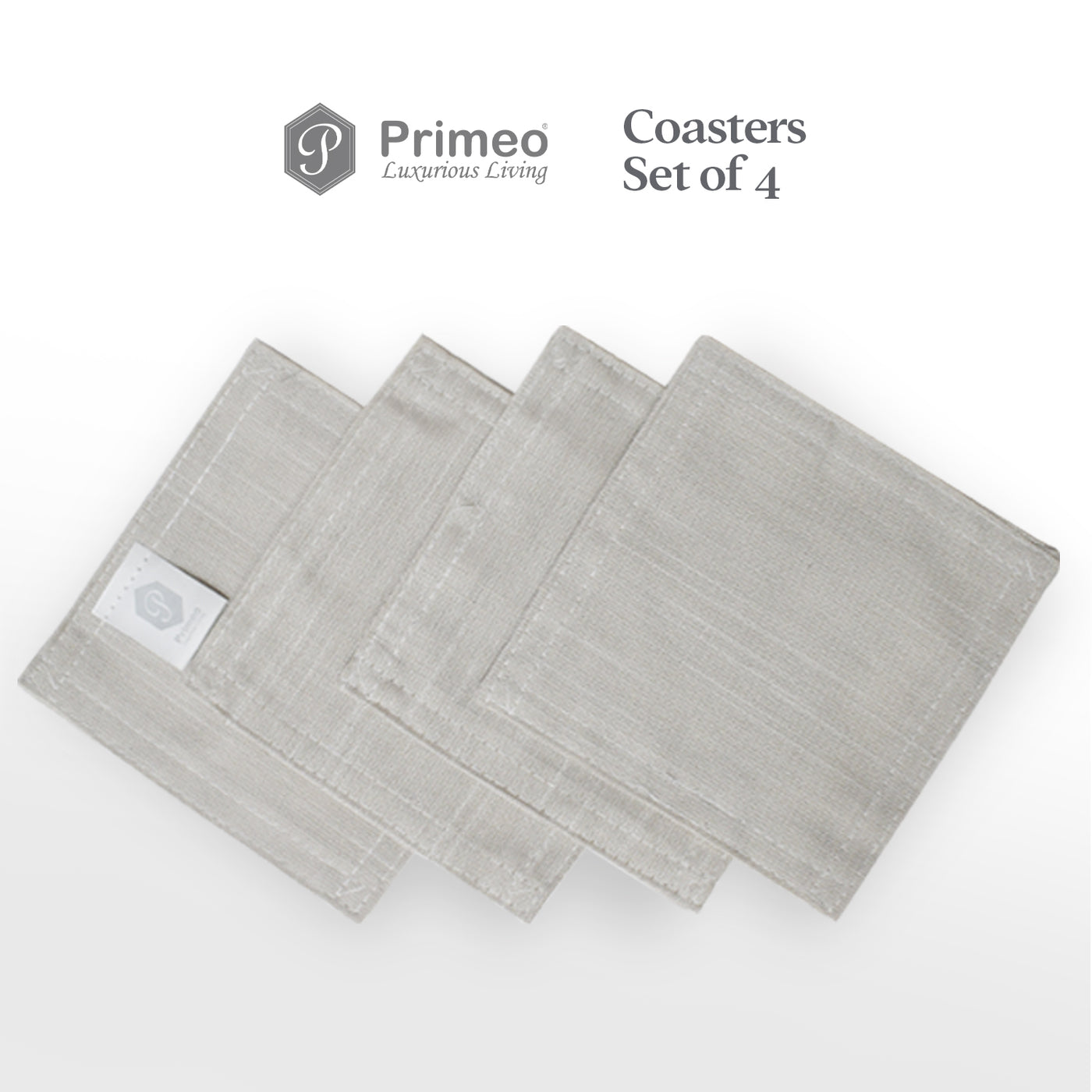 PRIMEO Premium Yarn Dyed Coaster Set of 4