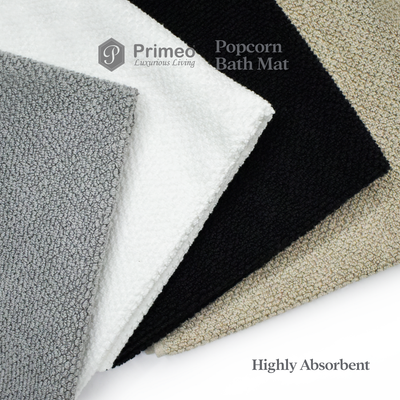 Primeo 100% Cotton Bath Mat - Popcorn Weave Collection Towels