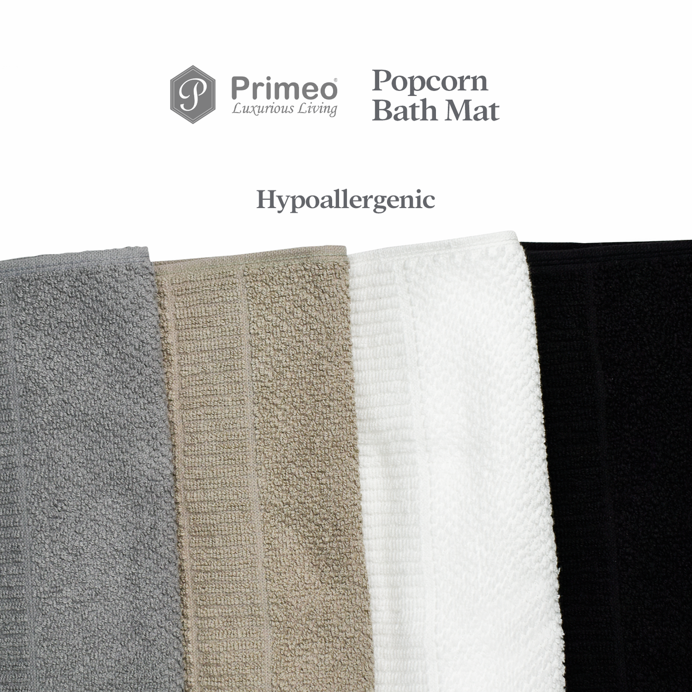 Primeo 100% Cotton Bath Mat - Popcorn Weave Collection Towels