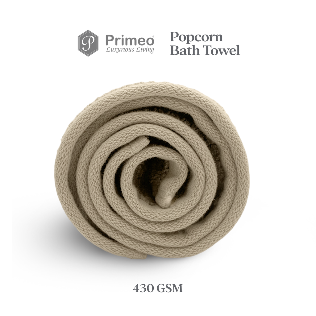 Primeo 100% Cotton Bath Towel - Popcorn Weave Collection Towels
