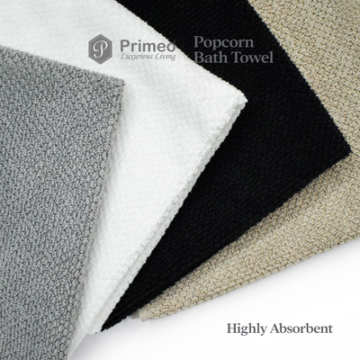 Primeo 100% Cotton Bath Towel - Popcorn Weave Collection Towels