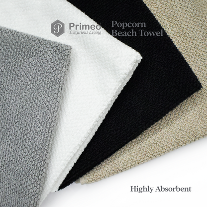 Primeo 100% Cotton Beach Towel - Popcorn Weave Collection Towels