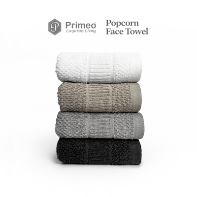 Primeo 100% Cotton Face Towel - Popcorn Weave Collection Towels