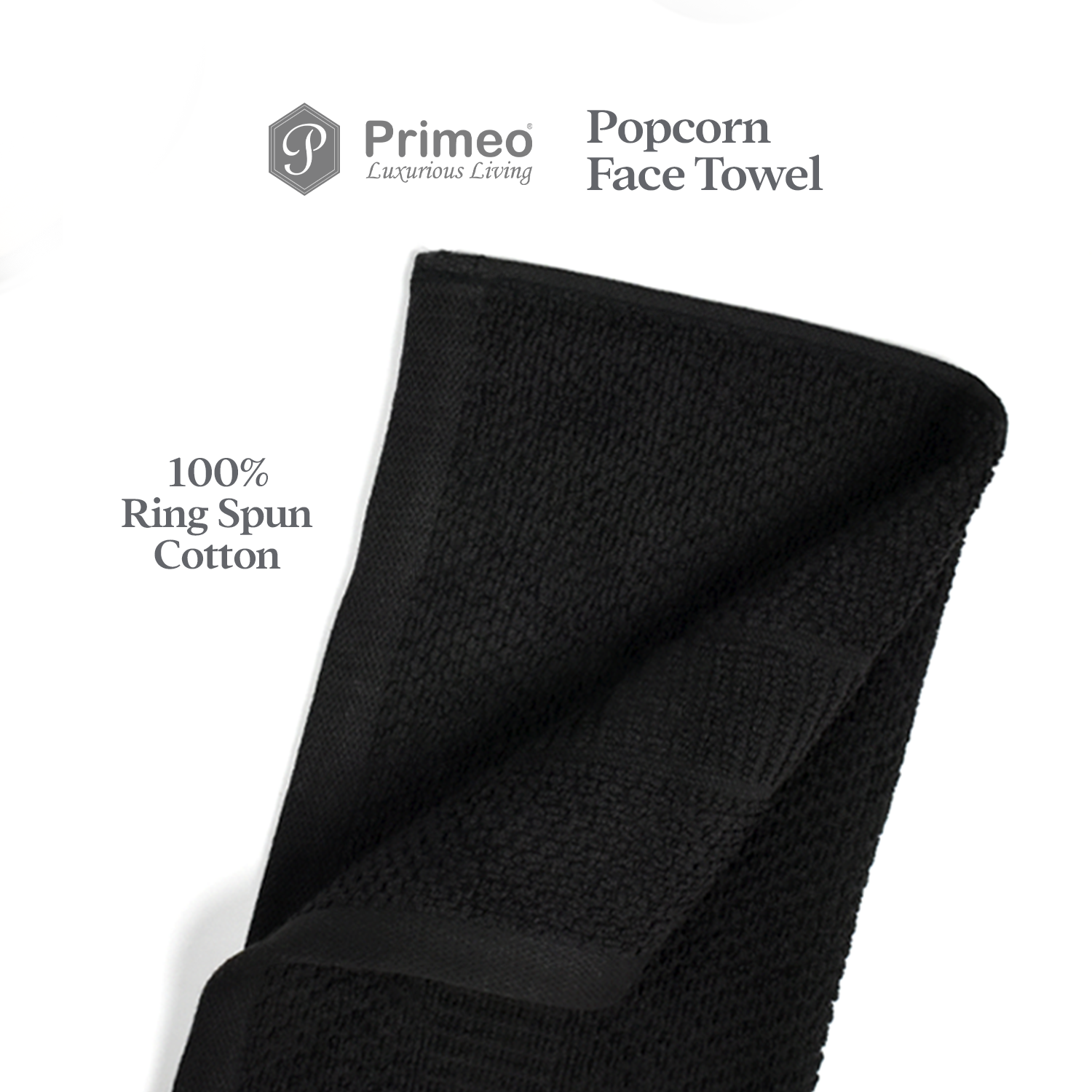 Primeo 100% Cotton Face Towel - Popcorn Weave Collection Towels