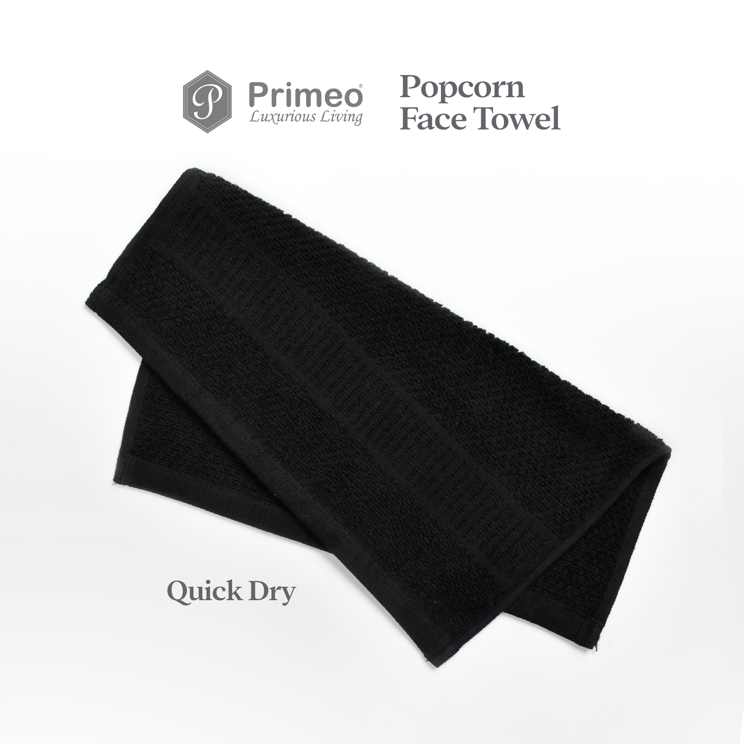 Primeo 100% Cotton Face Towel - Popcorn Weave Collection Towels