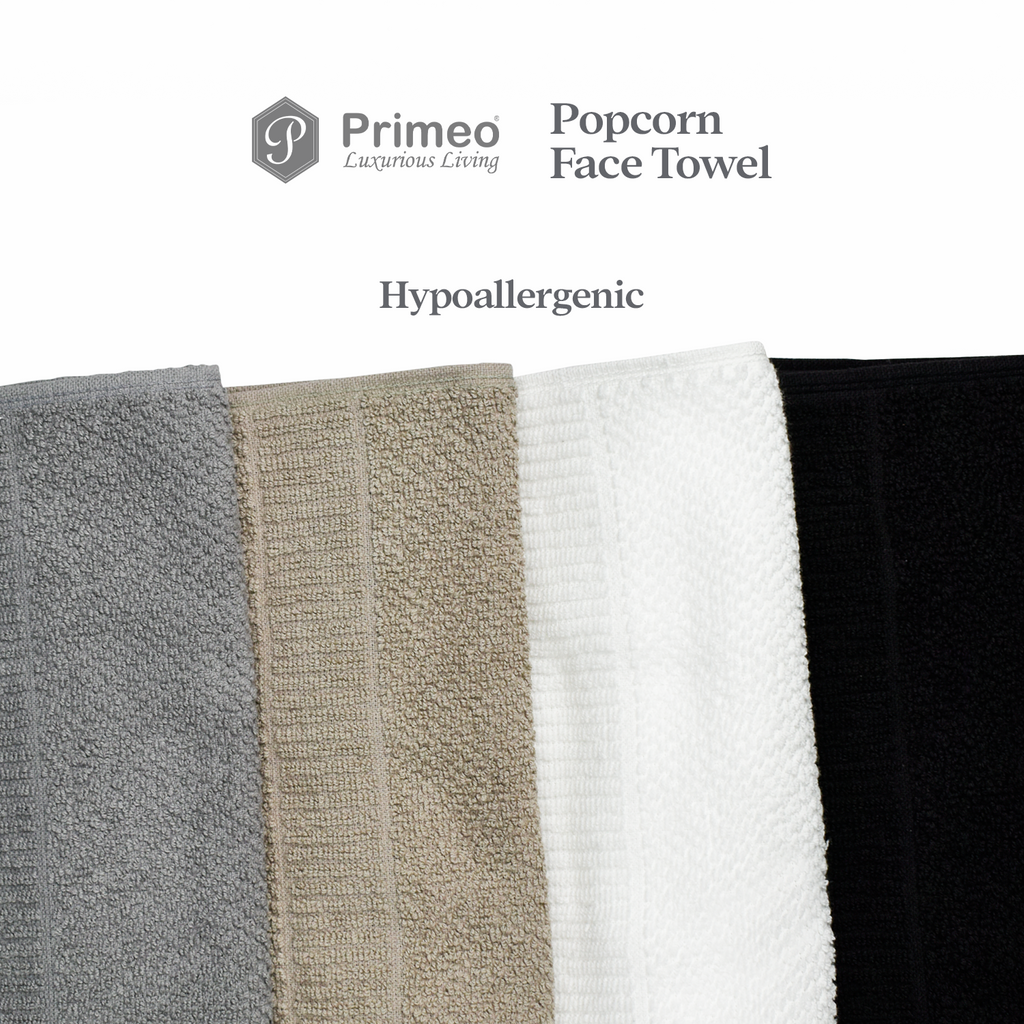 Primeo 100% Cotton Face Towel - Popcorn Weave Collection Towels