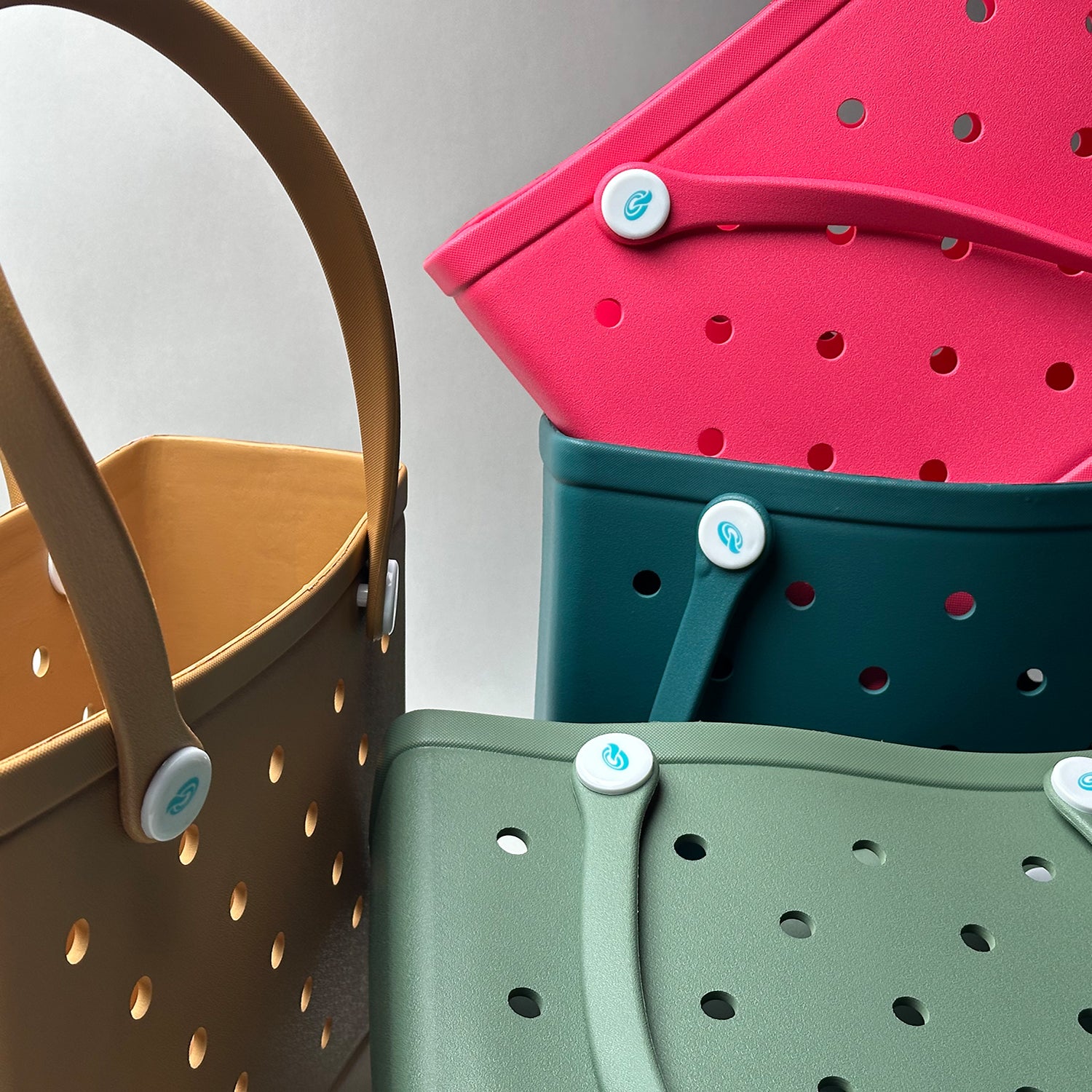 Quencha Heavy-Duty Rubber Tote Bag Waterproof Utility & Grocery Bag Washable EVA Material