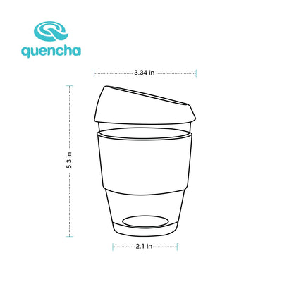 QUENCHA Premium Glass Coffee Cup 330ml Drinking Cup with Silicon Sleeve