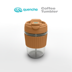 Quencha 12oz Glass Coffee Tumbler with Built-in Straw