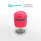 Quencha 12oz Glass Coffee Tumbler with Built-in Straw