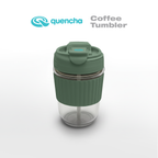 Quencha 12oz Glass Coffee Tumbler with Built-in Straw