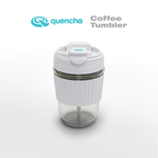 Quencha 12oz Glass Coffee Tumbler with Built-in Straw
