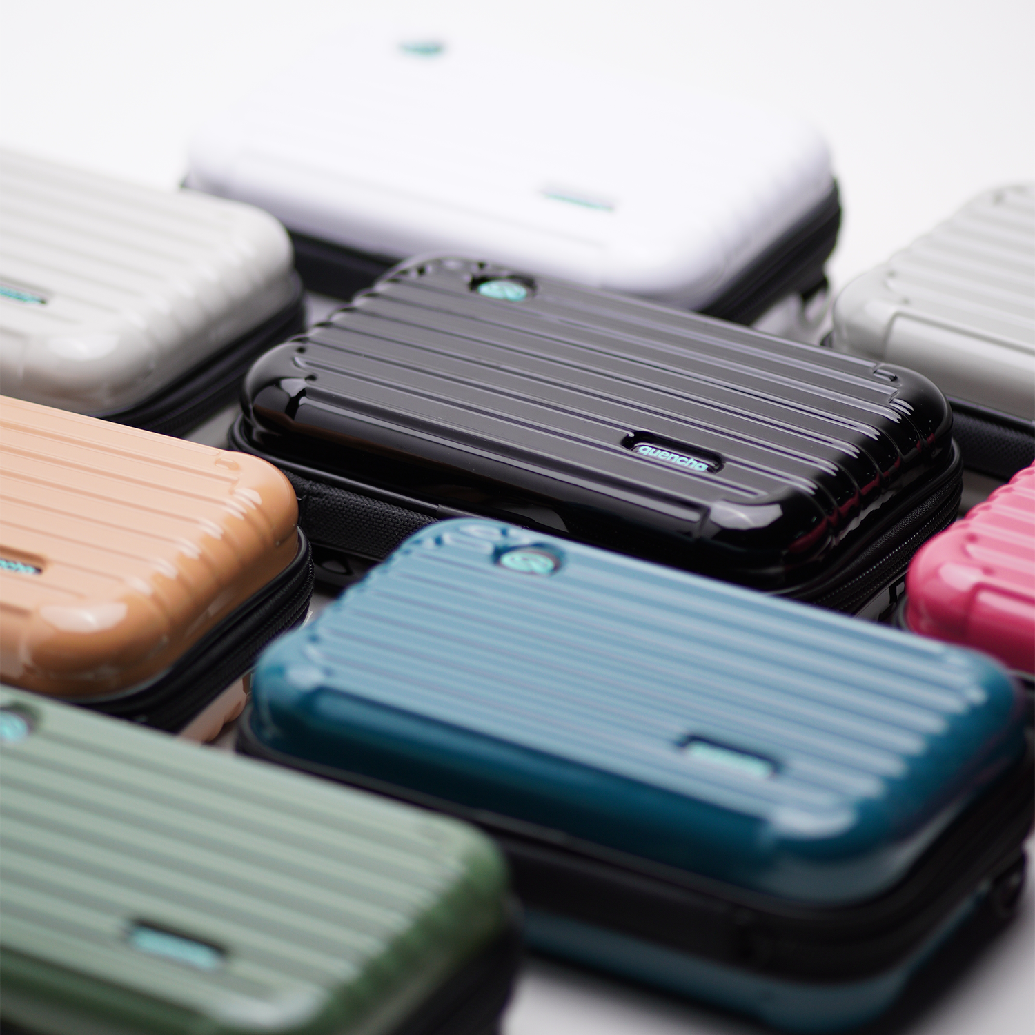 Quencha Double Layer 7-Inch Electronic Storage Bag with Hard Shell Protection for Travel