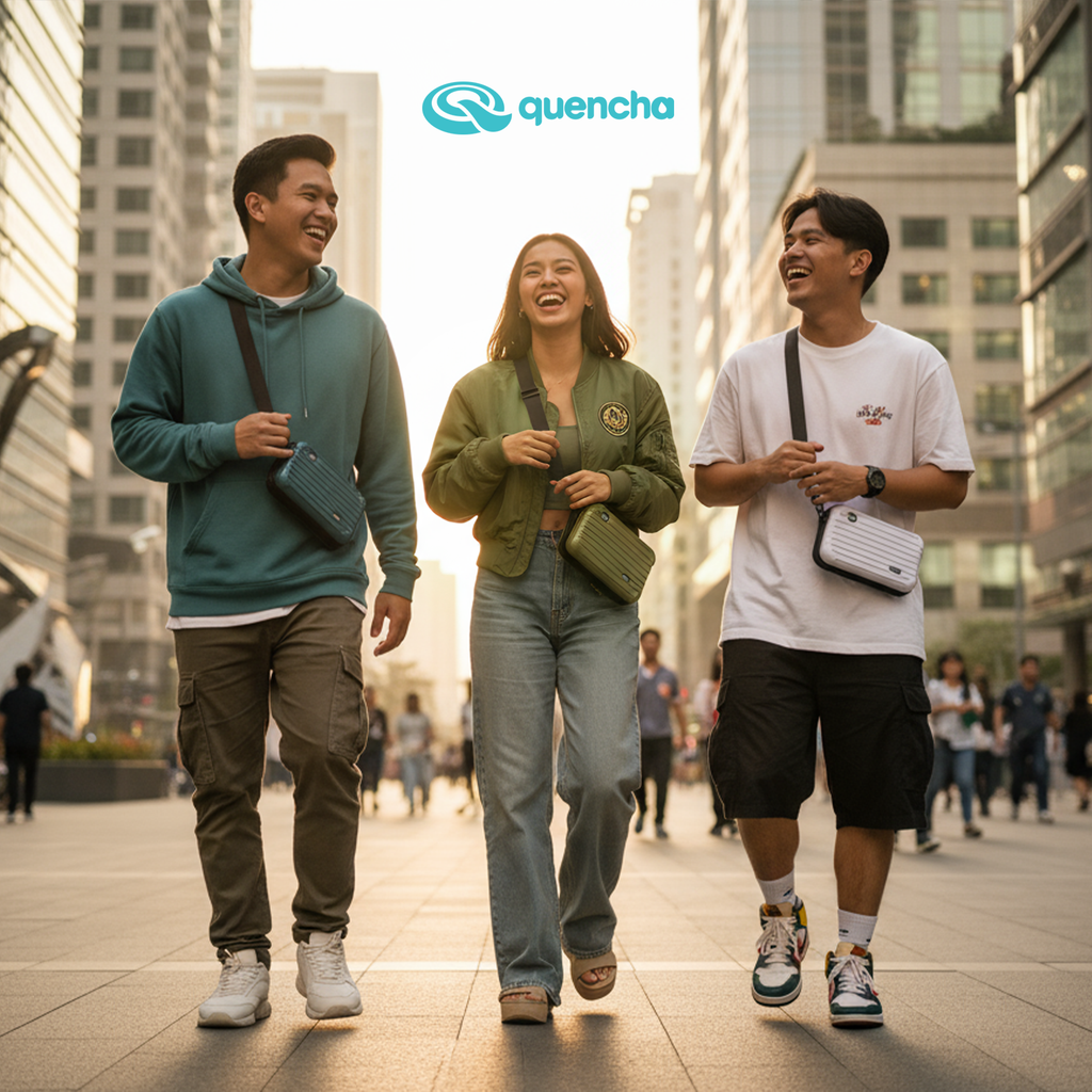 Quencha Double Layer 7-Inch Electronic Storage Bag with Hard Shell Protection for Travel