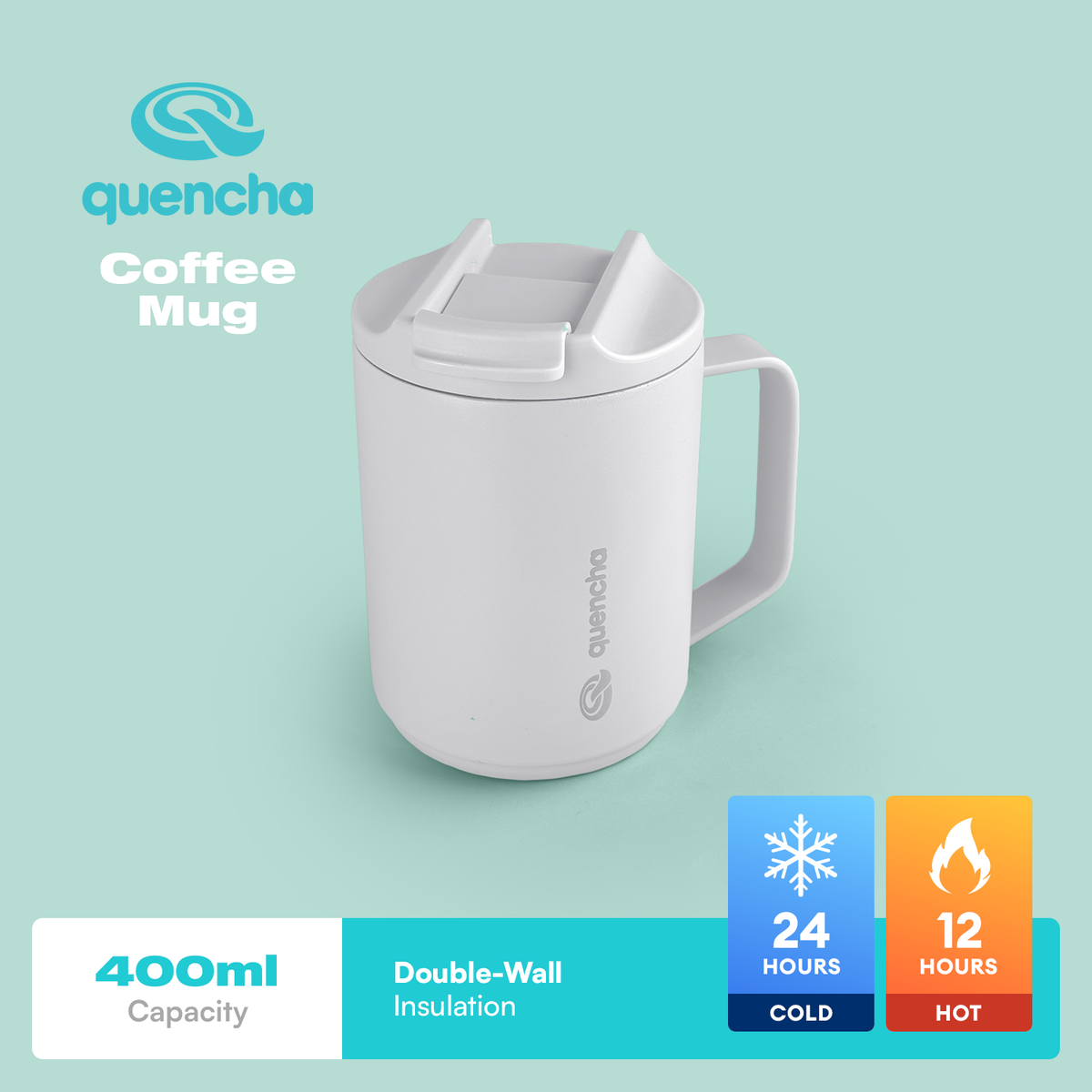 QUENCHA 14oz Flip Cap Insulated Coffee Mug – Sunbeams Lifestyle