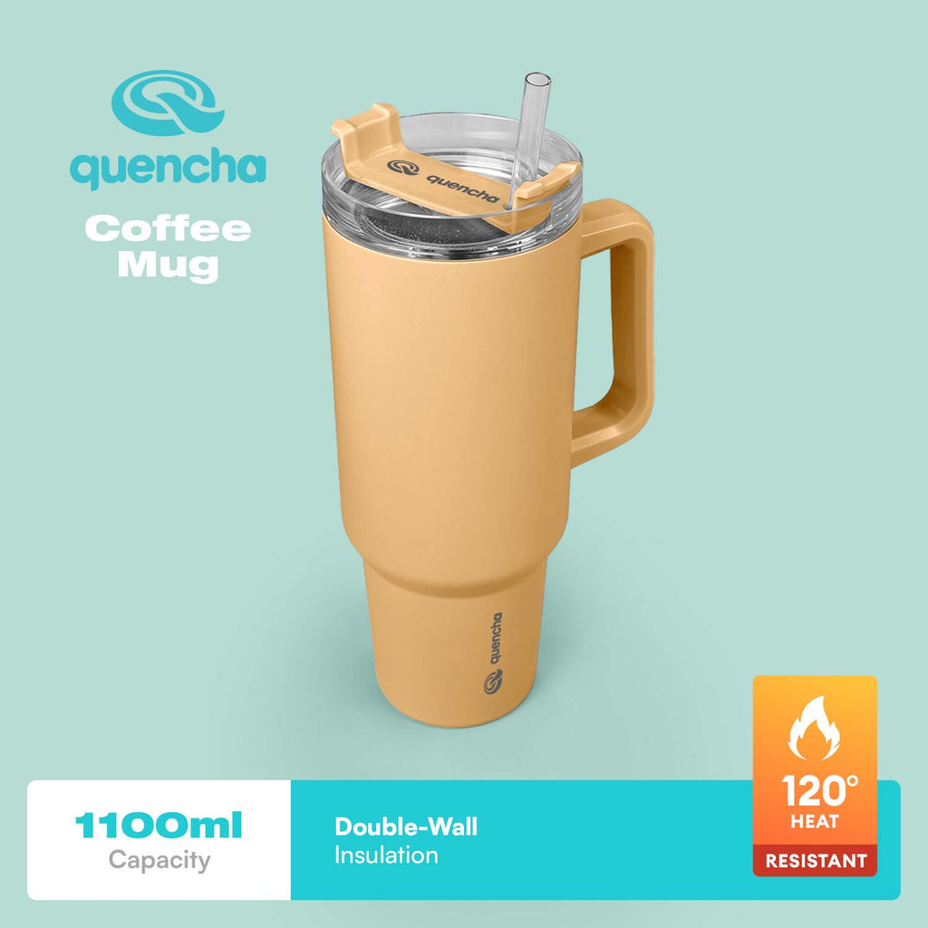 QUENCHA 37oz Straw Lid Insulated Mug Tumbler