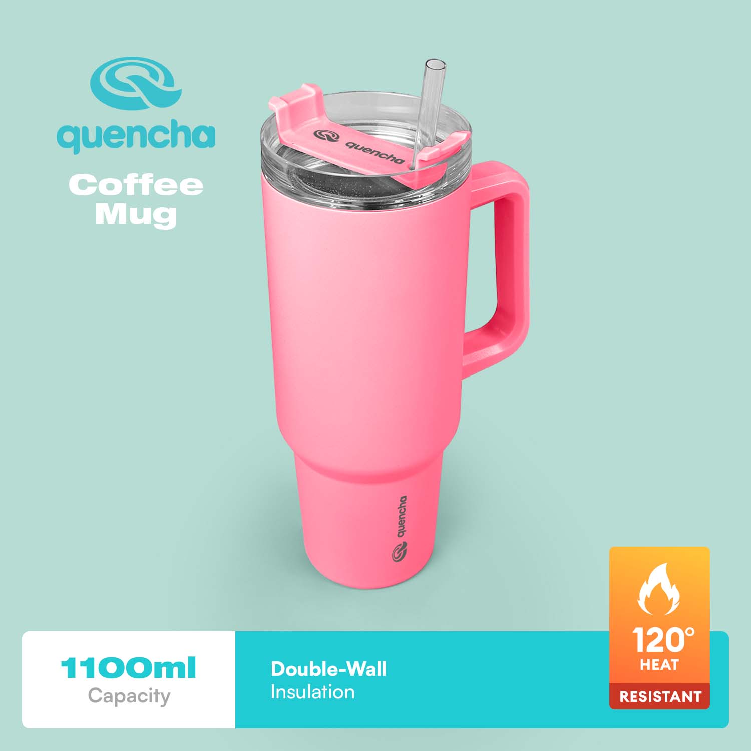 QUENCHA 37oz Straw Lid Insulated Mug Tumbler – Sunbeams Lifestyle
