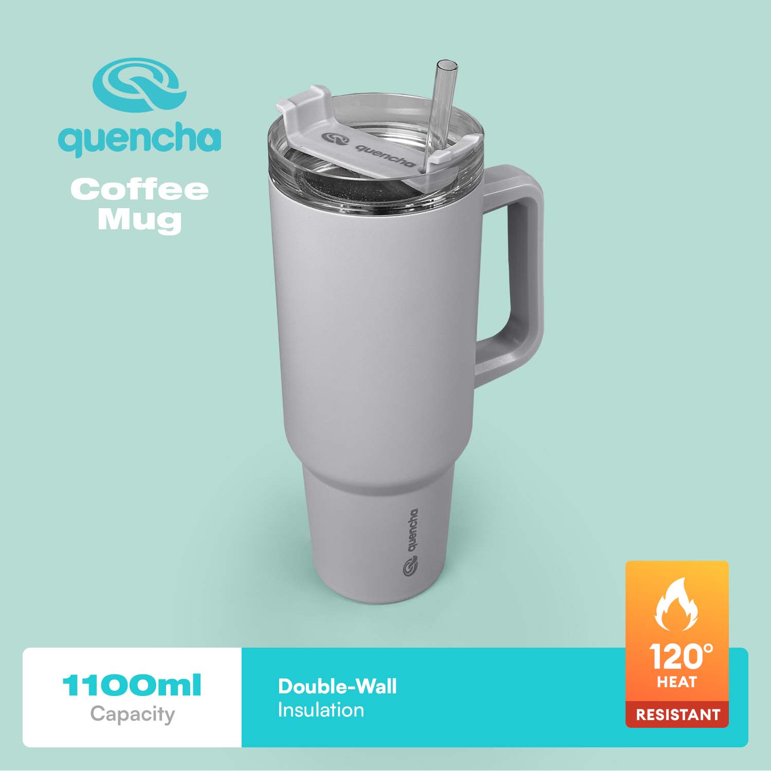 QUENCHA 37oz Straw Lid Insulated Mug Tumbler – Sunbeams Lifestyle