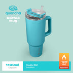 QUENCHA 37oz Straw Lid Insulated Mug Tumbler