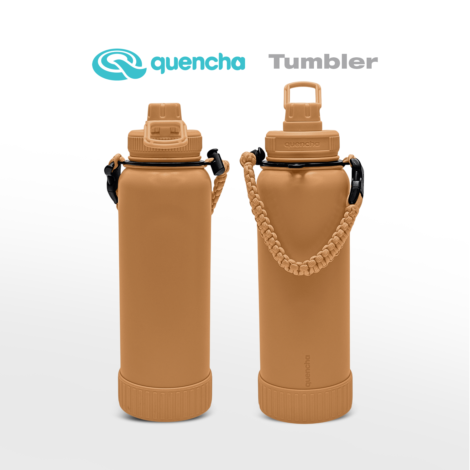 QUENCHA 19oz & 37oz Insulated Tumbler with Strap and Silicone Boot