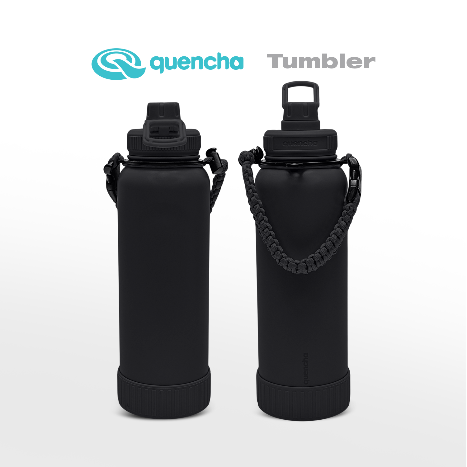QUENCHA 19oz & 37oz Insulated Tumbler with Strap and Silicone Boot