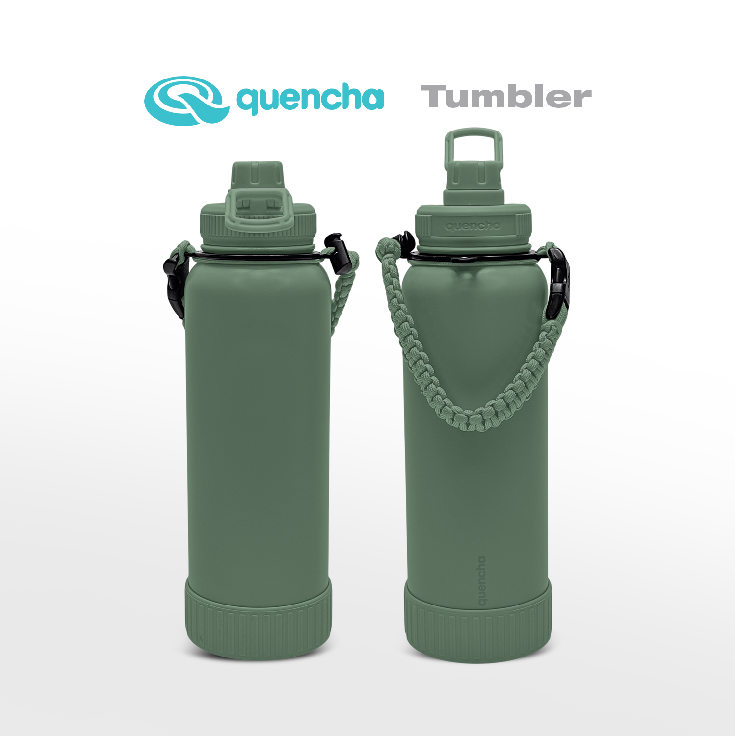 QUENCHA 19oz & 37oz Insulated Tumbler with Strap and Silicone Boot