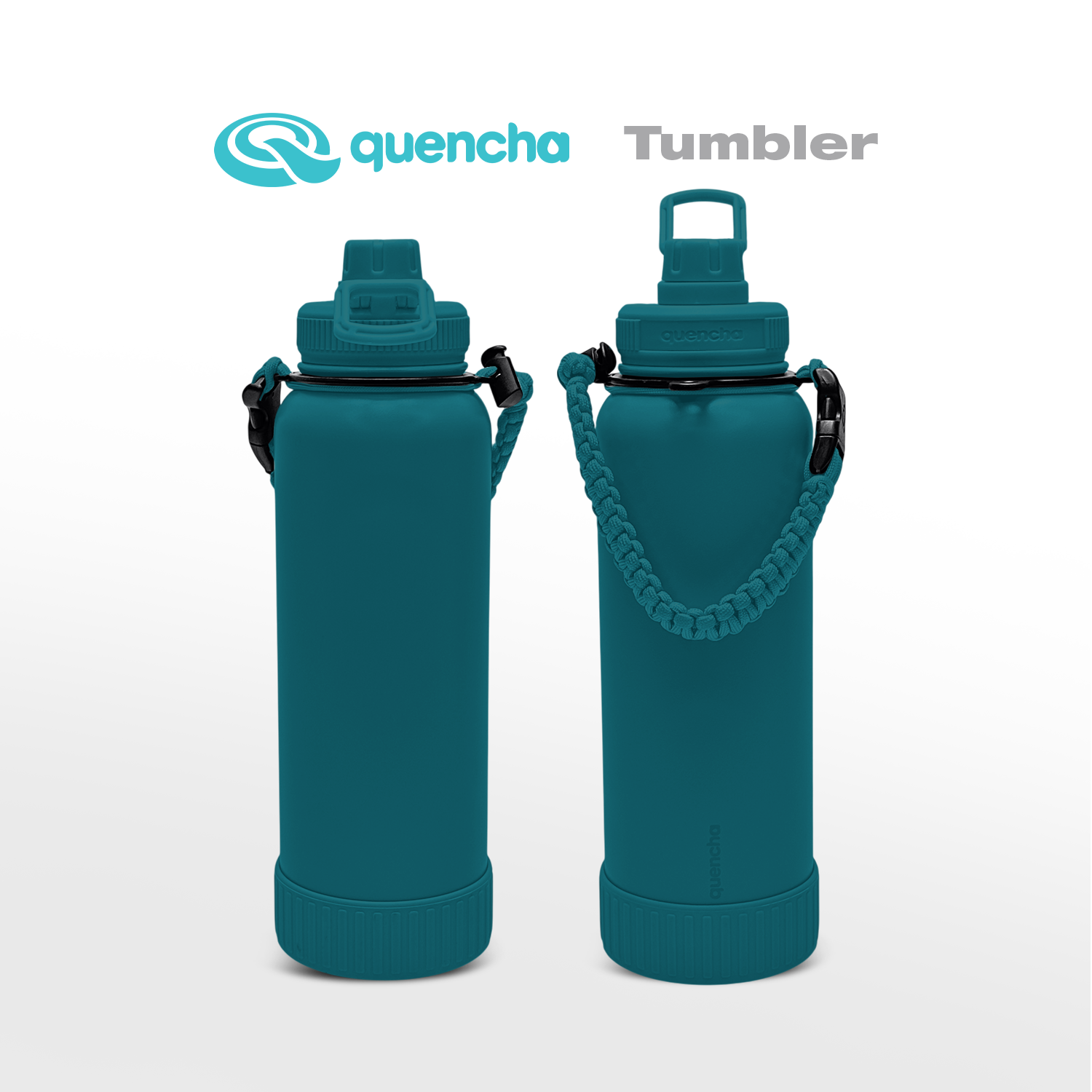 QUENCHA 19oz & 37oz Insulated Tumbler with Strap and Silicone Boot
