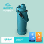QUENCHA 19oz & 37oz Insulated Tumbler with Strap and Silicone Boot