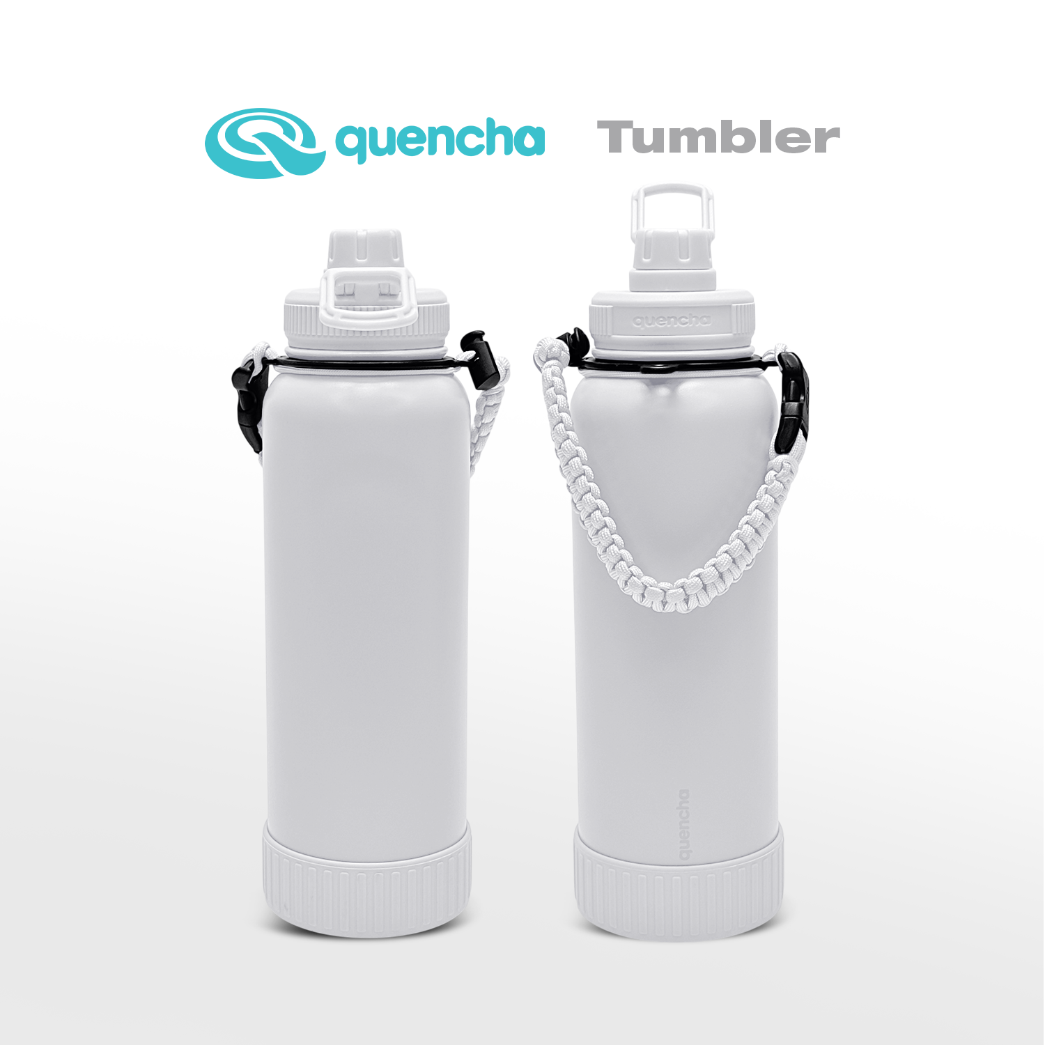 QUENCHA 19oz & 37oz Insulated Tumbler with Strap and Silicone Boot