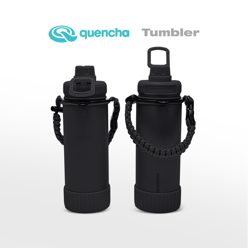 QUENCHA 19oz & 37oz Insulated Tumbler with Strap and Silicone Boot