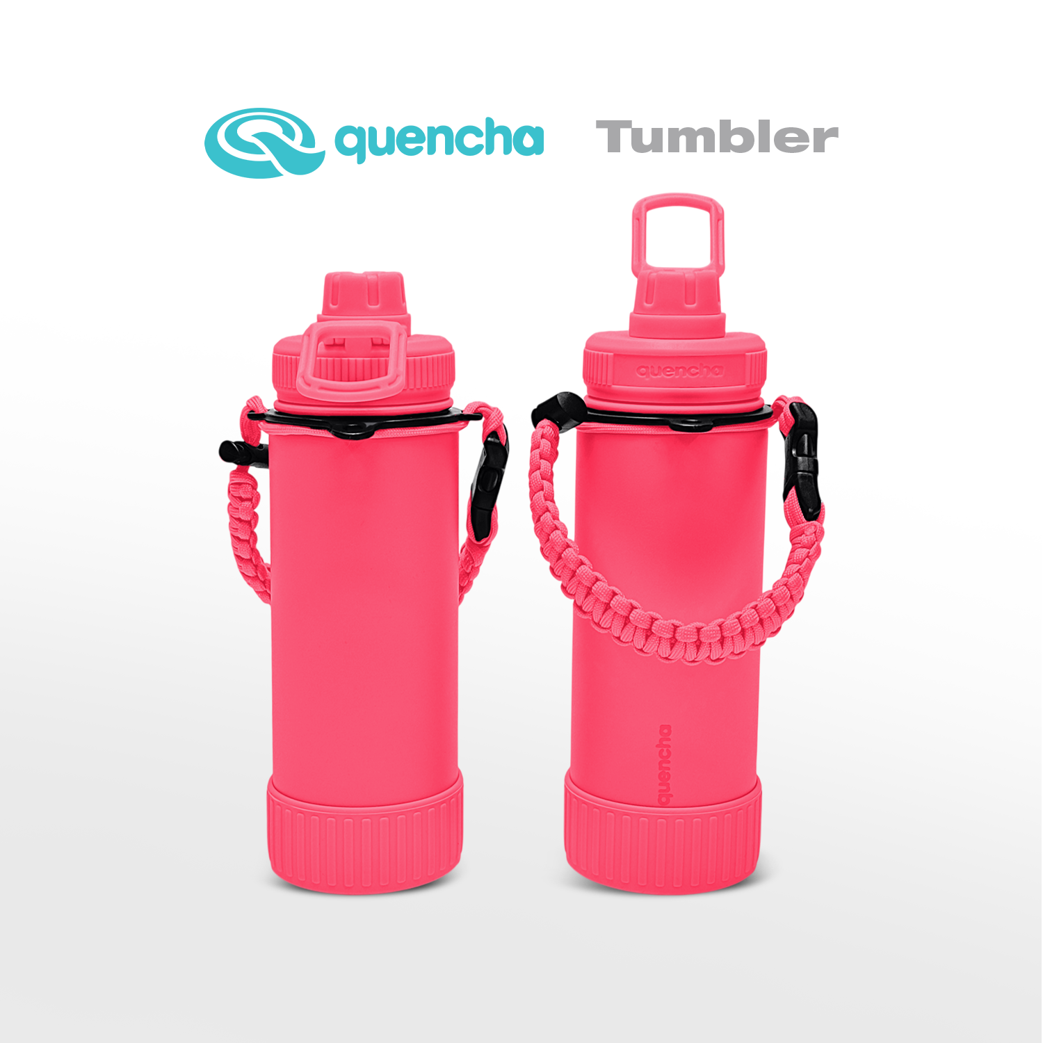 QUENCHA 19oz & 37oz Insulated Tumbler with Strap and Silicone Boot