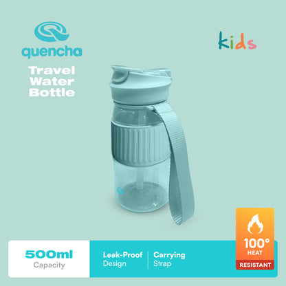 Quencha 500ML Kids Travel Water Bottle Built-in Straw Dual Spout Leak-Proof