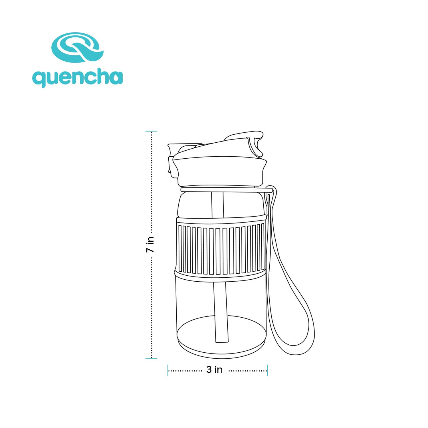 Quencha 500ML Kids Travel Water Bottle Built-in Straw Dual Spout Leak-Proof