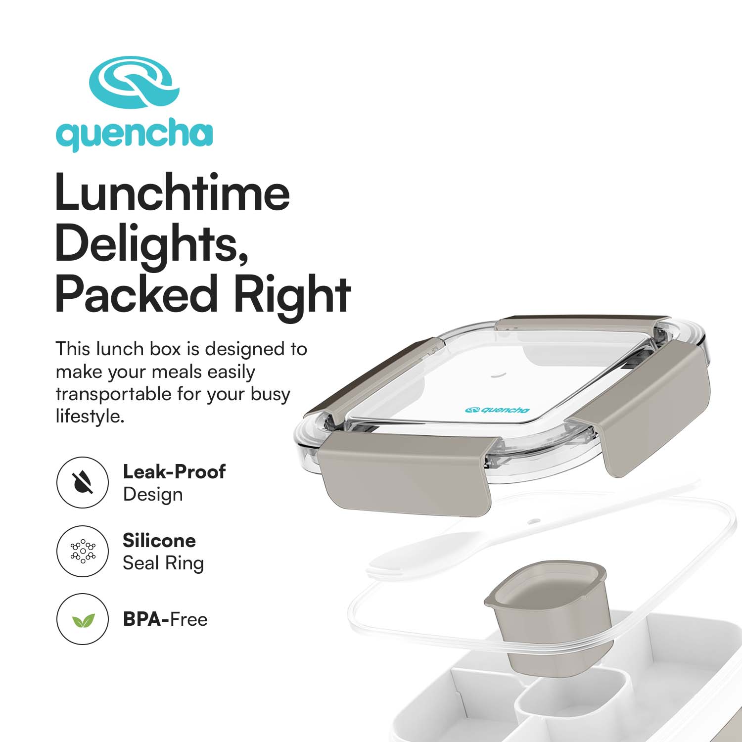 QUENCHA 1100ml Bento Lunch Box