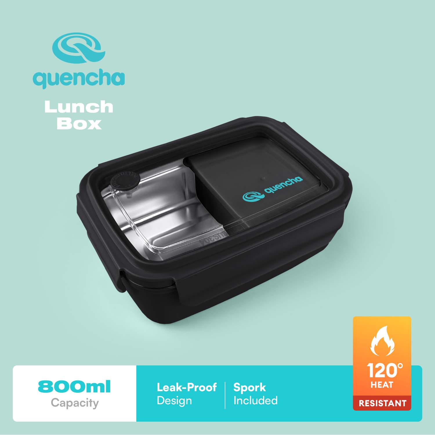 QUENCHA 800ml Stainless Steel Insulated Lunch Box